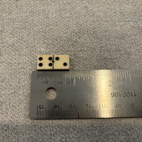 19th Century Civil War Era Mini Bone and Ebony Dominos 28 Complete Piece Set - Picture 4 of 8